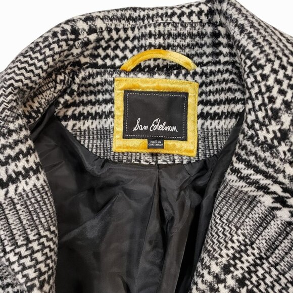 Sam Edelman Two Button Houndstooth Plaid Wool Long Blazer Coat Size S - Picture 9 of 10